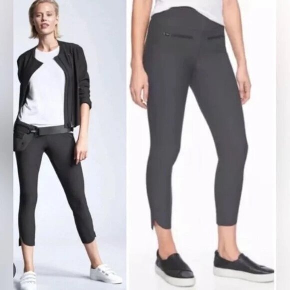 ATHLETA BLACK STELLAR CROP PANT - Picture 1 of 4